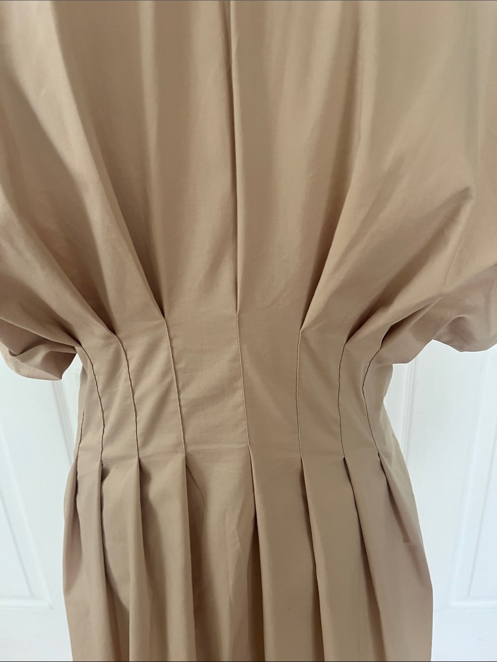 New Anthropologie Exquise dress Tobie Midi Button Down Pleated Waist pockets - Picture 7 of 10